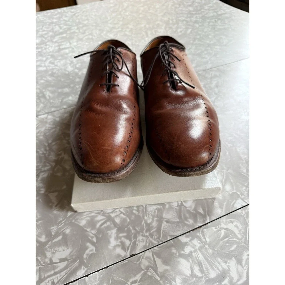 Allen Edmonds Brown Leather Brogue Lace-Up Oxford Dress Shoes Men’s 10.5D